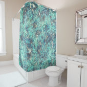 Gewebe von Fäden oder schwammares zyanblau und gra Duschvorhang (Beispiel)