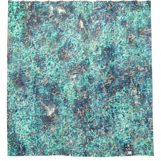 Gewebe von Fäden oder schwammares zyanblau und gra Duschvorhang (Vorderseite)