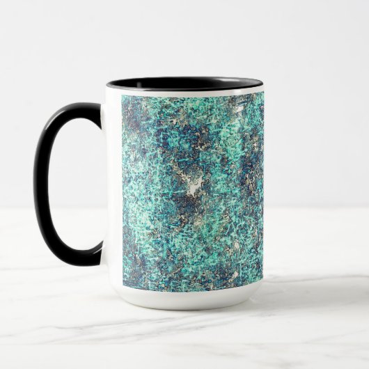 Gewebe von Fäden oder schwammares zyanblau und gra Tasse (Links)