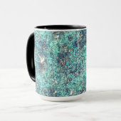 Gewebe von Fäden oder schwammares zyanblau und gra Tasse (Vorderseite Links)