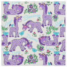 GEWEBE wunderliche Baby-Giraffen-Vogel-lila