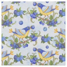 GEWEBE wunderliche Vogel-Blaubeerblaues Gelb Stoff