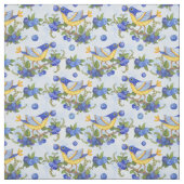 GEWEBE wunderliche Vogel-Blaubeerblaues Gelb Stoff (Muster)