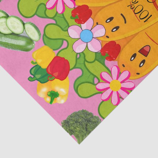 Gewebepapier 100 % Vegane Karotten Erbsen Blütenbl Seidenpapier (Ausschnitt)