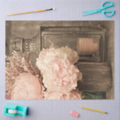 Gewebepapier 20x30 Pink Peonies and Lantern Set 2 Seidenpapier (Basteln)