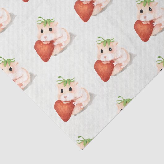 Gewebepapier-HAMSTER MIT STRAWBERRY Seidenpapier (Ausschnitt)