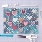 Gewebepapier - Herzdesign Seidenpapier (Handwerk)