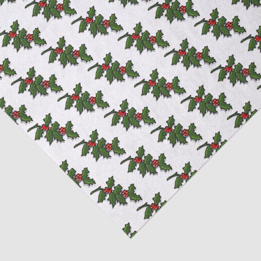 Gewebepapier - Holly-Blätter und Berries Seidenpapier (Detail)