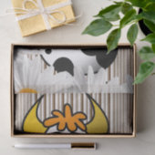 Gewebepapier Kuh brauner Streifen weißer Daisy flo Seidenpapier (Geschenk)