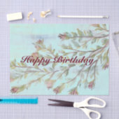 Gewebepapier mit Aquarellblumen in Burgund Seidenpapier (Handwerk)