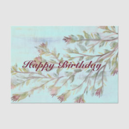 Gewebepapier mit Aquarellblumen in Burgund Seidenpapier