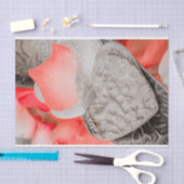 Gewebepapier mit Herz- und Rose-Blättern Seidenpapier (Handwerk)