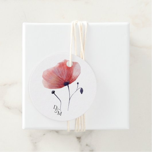Gewebepapier Poppies Classic Round Geschenkanhänger (Beispiel)