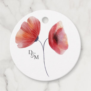 Gewebepapier Poppies Klassischer Rundaufkleber Geschenkanhänger
