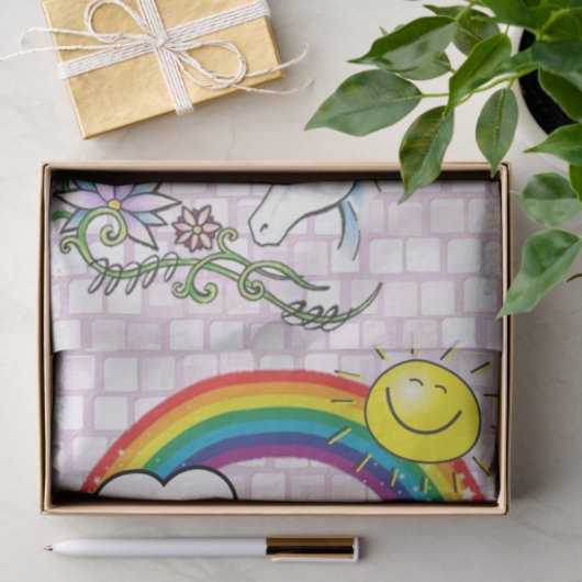Gewebepapier Rainbow Unicorn Seidenpapier (Geschenk)