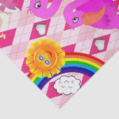 Gewebepapier Rosa Flamingo Rainbow Sun Seidenpapier (Ausschnitt)