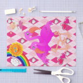 Gewebepapier Rosa Flamingo Rainbow Sun Seidenpapier (Handwerk)