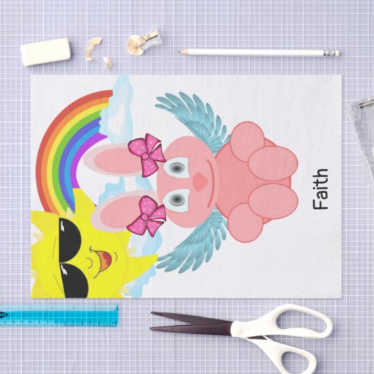 Gewebepapier Rosa Kaninchen Osterfeier Seidenpapier (Handwerk)