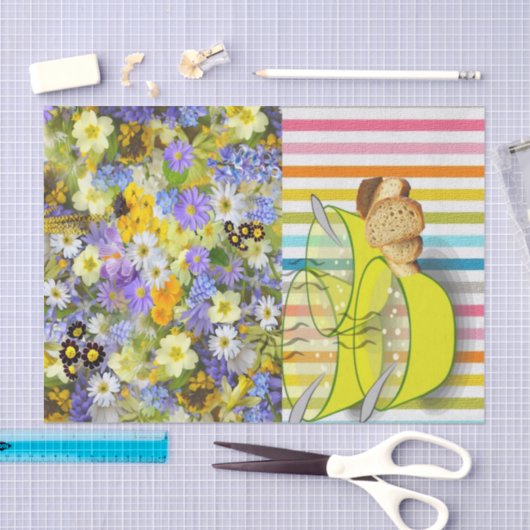 Gewebepapier Streifen Blumensuppe Seidenpapier (Handwerk)