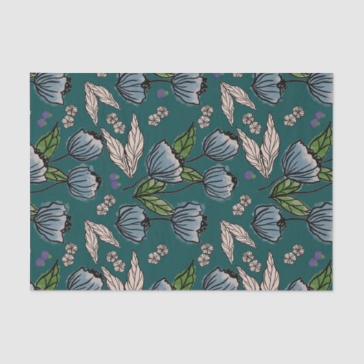 Gewebepapier - Tief Aquamarin Seidenpapier (Vorderseite)