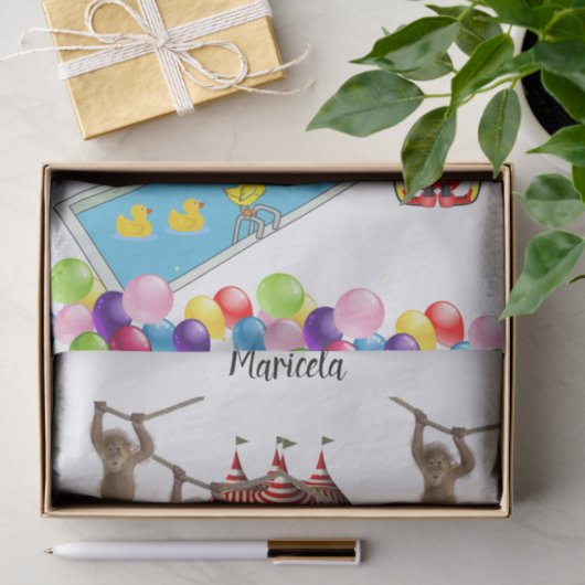 Gewebepapier Zoo Circus Clown Siegel Enten Seidenpapier (Geschenk)