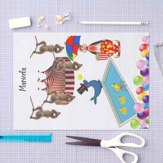Gewebepapier Zoo Circus Clown Siegel Enten Seidenpapier (Handwerk)