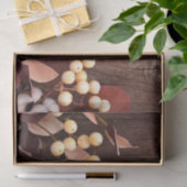 Gewebeschleife für Baumwolle auf dunklem Holz S Seidenpapier (Geschenk)