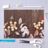 Gewebeschleife für Baumwolle auf dunklem Holz S Seidenpapier (Handwerk)