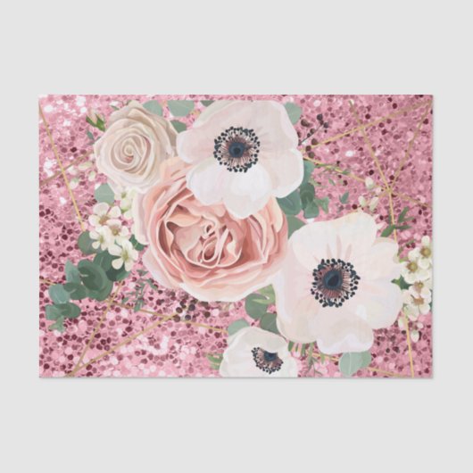 Gewebeschleife Geometrische Rose Glitter Seidenpapier (Vorderseite)