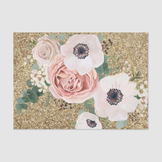 Gewebeschleifung Geometrischer Garten Rose Gold Seidenpapier (Vorderseite)