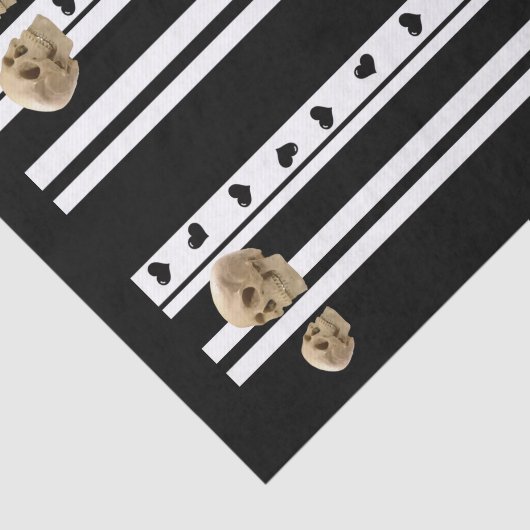 Gewebpapier Skulls Schwarze Herzen Schwarzes Weiß Seidenpapier (Ausschnitt)