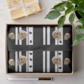Gewebpapier Skulls Schwarze Herzen Schwarzes Weiß Seidenpapier (Geschenk)