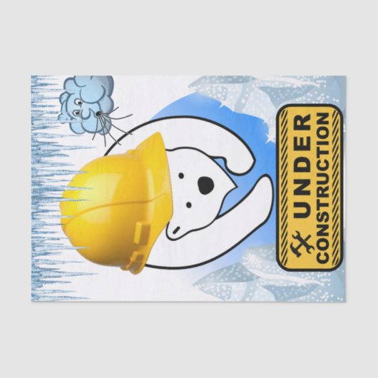 Gewebspapellbär in Bauwolken Seidenpapier (Vorderseite)