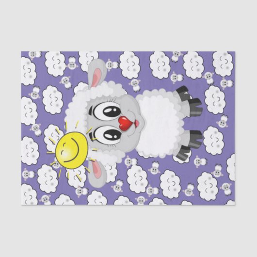 Gewebspapier Schafe Sonnenwolken Seidenpapier (Vorderseite)