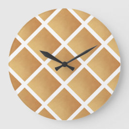 Gewebte Brauntöne Große Wanduhr