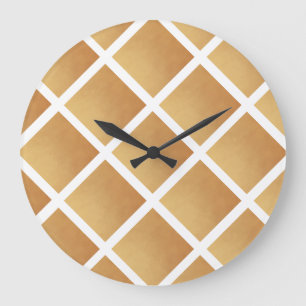 Gewebte Brauntöne Große Wanduhr