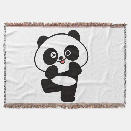 Gewebte Decke Kleiner Kawaii Panda (Vorderseite)
