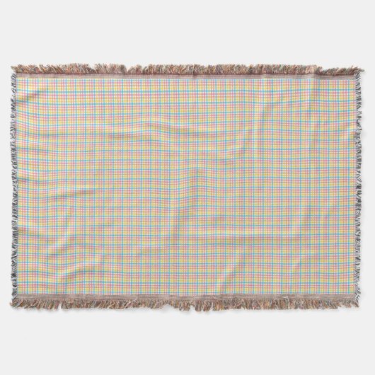 Gewebte Decke mit einem farbenfrohen Karomuster (Vorderseite)