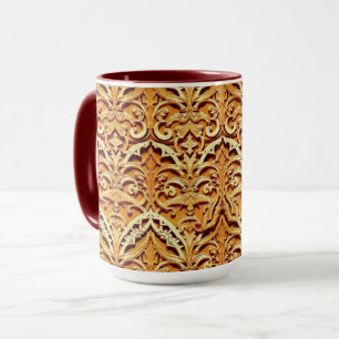 Gewebte islamische Motiv-Tasse   Tastbare Erdtöne Tasse