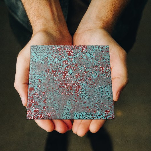 Gewebte Kupfer Patina Zement Texturierte Damaske Fliese