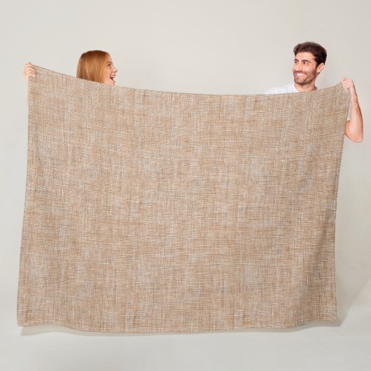 Gewebte Leinenstofftextur in warmem Naturbeige Fleecedecke (Beispiel)
