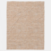 Gewebte Leinenstofftextur in warmem Naturbeige Fleecedecke (Vorderseite)