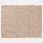 Gewebte Leinenstofftextur in warmem Naturbeige Fleecedecke (Vorderseite (Horizontal))