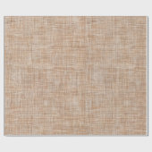 Gewebte Leinenstofftextur in warmem Naturbeige Geschenkpapier (Flach)
