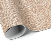 Gewebte Leinenstofftextur in warmem Naturbeige Geschenkpapier (Rolleneckpunkt)