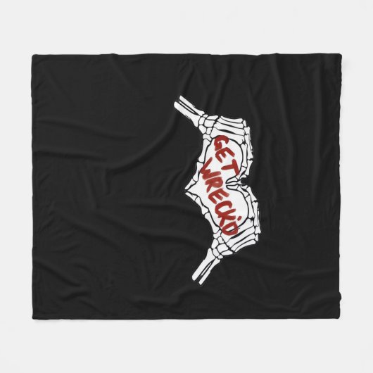 Gewebte Skelettfaust Fleecedecke (Vorderseite (Horizontal))