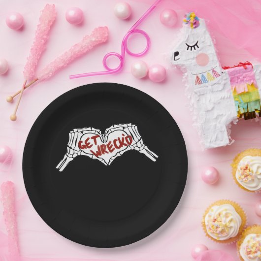 Gewebte Skelettfaust Pappteller (Party)