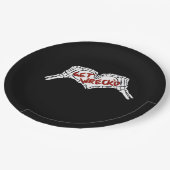 Gewebte Skelettfaust Pappteller (Schrägansicht)