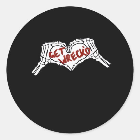 Gewebte Skelettfaust Runder Aufkleber (Vorderseite)