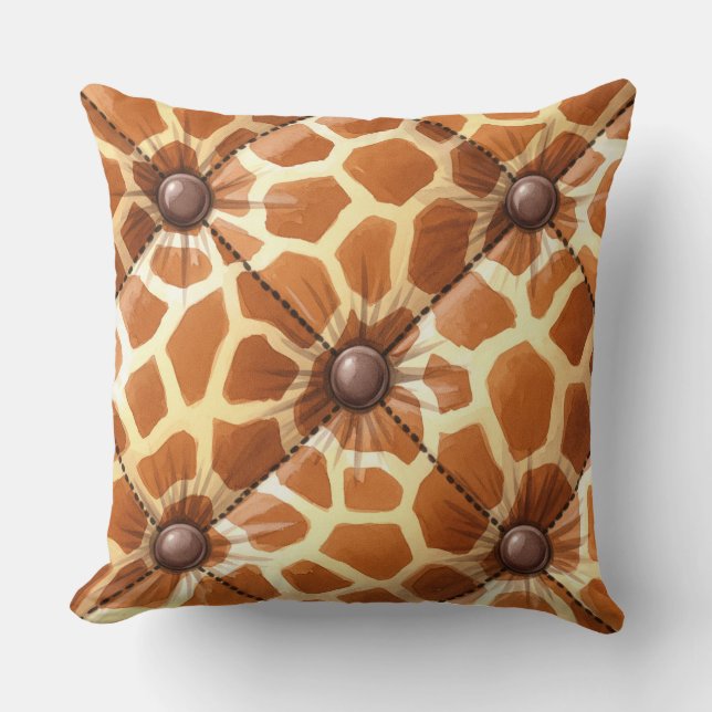 Gewebte Stoffe mit Giraffe Print von Natasha Us Kissen (Vorderseite)